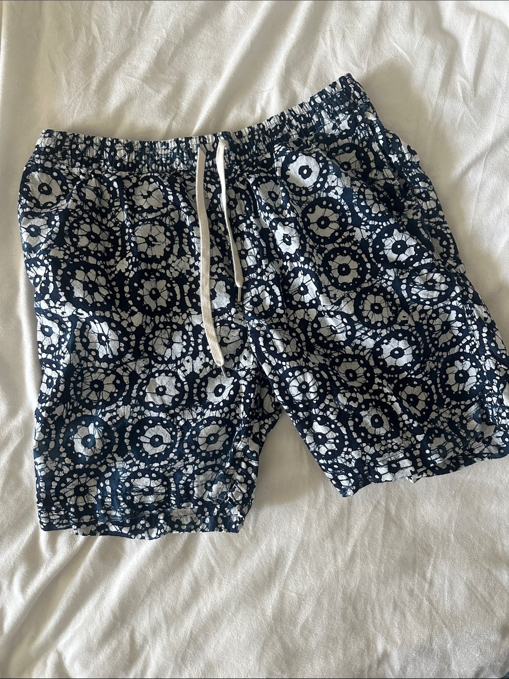 Corridor NYC Drawstring Shorts Mens Unisex Size S Blue Navy Cotton Drawcord NEW